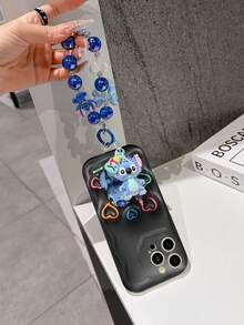 Disney Has Authorized, Phone Case - Chain Set, The Stitch Lilo & Stitch 3D Phone Case Plus A Silicone 3D Stitch Bracelet With Metallic Ring Removable Bracelet, Stitch And Angel Pattern, Compatible With Iphone 17/16/15/14/13/12/11/XS/XR/X Plus Pro Max, A Stylish Cartoon Phone Case, The Perfect Gift Choice, Phone Protection, Durable Phone Cover, Great Gift For Friends And Family - 白色款式B - 查看 4