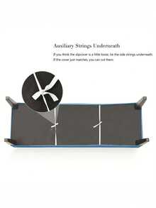 1pc Milk Silk Solid Color Bench Cover, Suitable For Living Room, Bedroom, Entryway Bench, All Season, Modern Minimalist - Blue - View 4