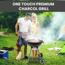 18 Inch Portable Charcoal Grill – Heavy-Duty Round BBQ Grill With Thickened Grilling Bowl, Sturdy With 4 Legs & Wheels For Small Outdoor Barbecue, Camping, Travel, Tailgating & Backyard Cooking - 22 Inches (No Grill Tools) - View 3
