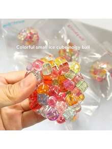 Set de 2 juguetes antiestrés de piel de hielo altamente maleables, crujientes y suaves, adecuados para adolescentes y adultos - Multicolor - Ver 6