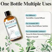 EUQEE 1 buah Minyak Esensial Melati 100ml dengan Pipet Kaca, Minyak Esensial Premium untuk Diffuser, Pelembap Udara, Lilin DIY, Sabun, Bom Mandi, Perawatan Kulit, Sempurna untuk Aromaterapi dan Relaksasi, Aroma Tahan Lama - Melati - View 4