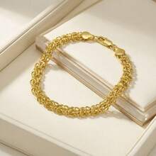 1pc Retro Bohemian Style 18K Gold Plated Copper Twisted Line Bracelet For Women Daily Party Wear - Gold - View 6