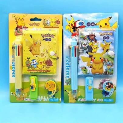  Bộ quà tặng văn phòng phẩm Pokemon gồm 2 bộ, bao gồm sổ tay, bút dạ quang, băng dính và các vật dụng học tập mang tính văn hóa và sáng tạo khác. Đây là đồ dùng văn phòng phẩm dành cho học sinh, thích hợp làm quà tặng ngày lễ và sinh nhật cho học sinh.