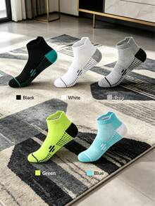5 đôi tất thể thao cổ ngắn unisex, thoáng khí, thấm hút mồ hôi, khử mùi, thiết kế 3D 360°, giảm sốc, chống trơn trượt, thích hợp cho chạy bộ, bóng rổ, tập luyện, nhiều màu sắc cho mọi mùa. - Nhiều màu - Xem 9
