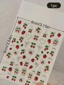 1pc Strawberry Bow Face Decor Sticker, Faux Pearl Teardrop Eye Sticker, Sweet Girl Stage Makeup Eye Makeup, Photo Shoot Atmosphere Decor Sticker,Concert Look,Face Gems - Multicolor - View 6