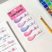 100pcs/Set Minimalist INS Style Memo Pad, Colorful Watercolor Pattern, Multi-Color Handwritten Labels, Marking Notes, Student Stationery Office Supplies - one-size - View 11