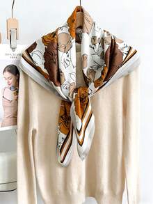 1 chiếc khăn vuông họa tiết hoa hồng, kiểu dáng mềm mại và thanh lịch, có thể quàng quanh eo hoặc vai để tạo nhiều kiểu dáng khác nhau, thích hợp cho bãi biển, kỳ nghỉ. - Nhiều màu - Xem 11