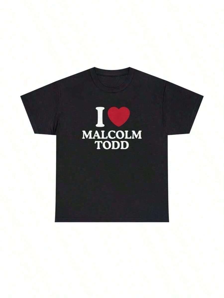 1 Piece 2026 I Love Malcolm Todd Shirt Casual Everyday Wear - Black - View 1