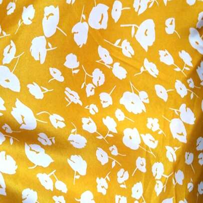 1pc Floral Printed Satin Fabric, Suitable For Stage Costumes, Lingerie, Sleepwear, Dresses, Qipao, Bedding, Clothing, Hair Accessories, Party Decorations, Ribbons