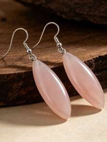 Eleganti orecchini a pendente in quarzo rosa, simbolo di romanticismo e amore, orecchini da donna alla moda e versatili, per vacanze primavera/estate, appuntamenti, accessori quotidiani, San Valentino, matrimonio, regalo per feste - Multicolore - Visualizzare 2