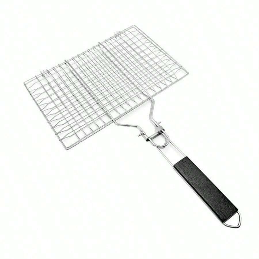 Foldable & Detachable 304 Stainless Steel Fish & Vegetable Barbecue Grill, Portable Barbecue Rack - A - View 1