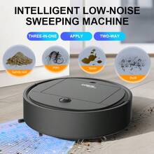 Aspiradora Inteligente y Fregona Combo, Diseño Delgado y Silencioso, Adecuado para Pelos de Mascotas, Suelos Duros & Limpieza Diaria, Mopa Automática Direccional - Negro - Ver 2