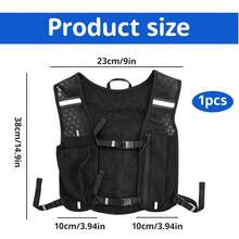 Running Backpack, Sports Backpack, Lightweight Adjustable Running Backpack With Phone Pocket, Women's Men's Marathon Running Vest Backpack With Pockets (Backpack Only) - Black Minimalist Style - View 3