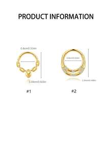 1 pieza Joyería de piercing de ombligo de mujer chapada en oro de plata esterlina 925 - soltero - Ver 5