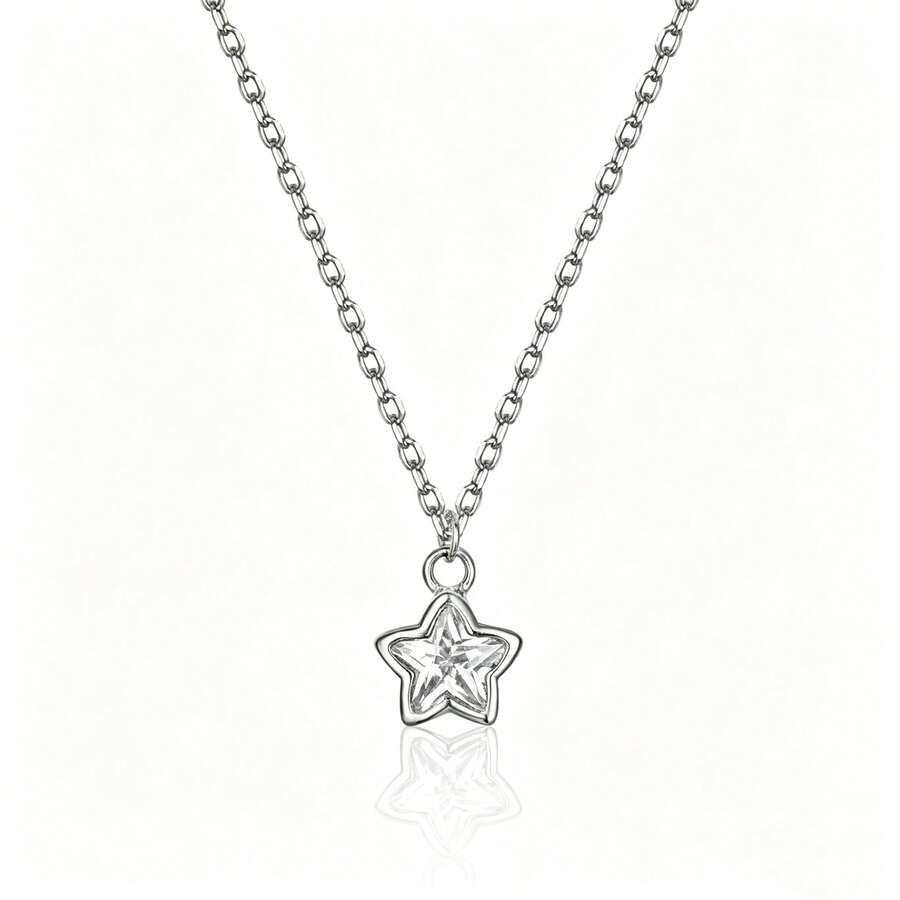 Dây chuyền mặt dây chuyền hình tròn đính đá CZ Cubic Zirconia bằng bạc Sterling 925 dành cho nữ. - tròn - Xem 1