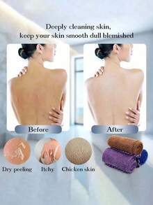 African Mesh Exfoliating Back Long Net Bath Scrub Towel Set,Double-Sided For Gentle,Rough Exfoliation, Effective Body Scrub, Back Scrubber For Shower Use,Premium Mesh Material, Convenient Strap Towel Design, Loofah Towel, Body Sponge For Smooth Skin,Great For Daily Use - Multicolor - View 7