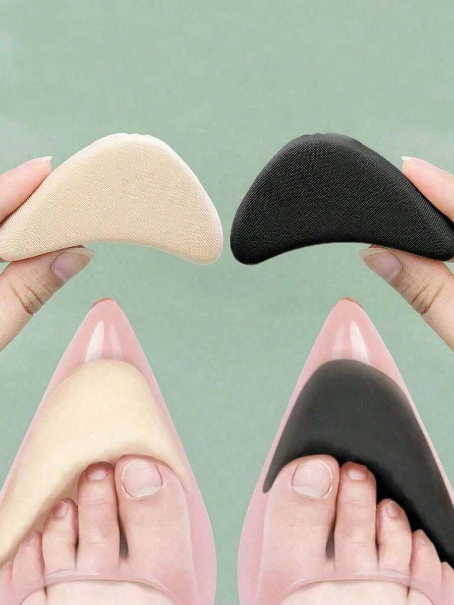 Soft Memory Foam Forefoot Pad - Non-Slip Anti-Scratch Insole, Perfect Fit, Protect Toes And Heel Support, Beige And Black, Suitable For Long-Term Wear And High Heels - Multicolor - View 1
