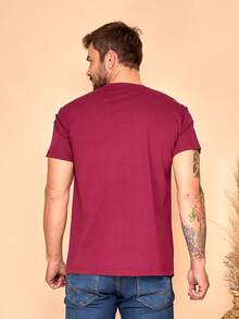 NYCK Men's Short-Sleeved Crew Neck T-Shirt - 酒紅色 - 查看 2