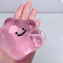 1個透明星星臉部擠壓玩具,柔軟慢回彈紓壓玩具,適合緩解焦慮,優質填充物,聖誕節、復活節、萬聖節和節日派對的理想禮物 - 彩色 - 查看 6