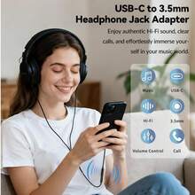 Bộ 1/2/3 cáp chuyển đổi âm thanh USB-C sang tai nghe 3.5mm, bộ chuyển đổi chất lượng cao di động dành cho điện thoại thông minh, máy tính xách tay, đầu nối bộ chuyển đổi âm thanh độ trung thực cao tương thích với iPhone 17 Pro Max/17 Pro/17/Air/16/15, S26/S25/S24/S23/S22/S21 Ultra Plus, Series - màu đen - Xem 8