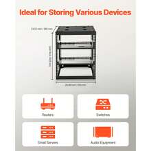 12U Open Frame Network Rack, 23 In Depth, Wall Mounted Or Floor Standing Server Rack, Heavy Duty 4 Post, With Vented Shelves & Mounting Hardware, Holds All Your Networking IT Equipment AV Gear - 12U - View 4