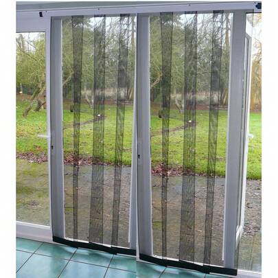Flyscreen Panel Door 145 X 230cm Charcoal