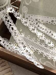 10 Hojas/Paquete Papel de Material de Encaje Hueco Vintage, Papel Decorativo DIY para Tarjetas y Manualidades de Scrapbook - Aventura de encaje - Ver 5