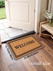 1 pièce Paillasson à motif "Bienvenue" avec cadre noir, style minimaliste, tapis antidérapant pour intérieur/extérieur, tapis en fibre de polyester lavable en machine pour cuisine, salle à manger, couloir, salle de bain, chambre, extérieur, entrée, décoration de la maison, décoration de la pièce, toutes saisons - 1PC - Voir 15