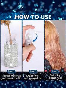 1pc Sparkling Rhinestone Refill Powder Spray Bottle, Body Powder Spray Bottle, Makeup Powder Dispenser Bottle, Nail Glitter Powder Spray Bottle, Pump Powder Spray Bottle, Long Nozzle Spray Bottle, Refillable Transparent Glitter Powder Spray Bottle, Watermelon Cream Powder Spray Bottle, Suitable For Summer, Beach, Travel, Party, Back To School, Dorm, Mother's Day Gift, Birthday Gift - Multicolor - View 6