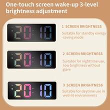 Jam Digital LED Modern Ukuran Besar dengan Tampilan Tanggal dan Suhu - Bingkai Putih dengan Dial Cermin Hitam, Mode 12/24 Jam, Fungsi Tunda, Bertenaga Baterai/DC (Baterai AAA Tidak Termasuk) - Jam Samping Tempat Tidur, Cocok untuk Kantor - Radio Jam Alarm Digital - 1PC - View 7