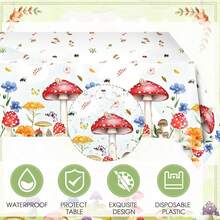 Juego de 41 piezas de decoración de cumpleaños con temática de libros, para fiestas de cumpleaños, platos desechables, servilletas, manteles, para biblioteca, lectura, libro de cuentos, suministros de - Fiesta de hongos - Ver 6