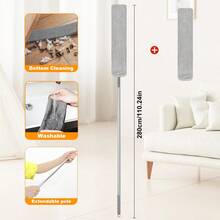 Plumero de microfibra con mango extensible y paño reemplazable, plumero reutilizable y flexible, plumero lavable adecuado para ventiladores de techo, muebles, automóviles y talla grande - Plumero de huecos extensible - Ver 14