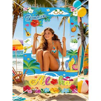 1 khung ảnh vinyl chủ đề Hawaii, phụ kiện chụp ảnh chủ đề Hawaii, phông nền trang trí tiệc bãi biển mùa hè, trang trí tiệc nhiệt đới Hawaii, phông nền trang trí tiệc bãi biển mùa hè, đồ dùng tiệc Aloha, trang trí tiệc chim hồng hạc, trang trí mùa hè, đồ dùng tiệc ngày lễ, quà tặng tiệc mùa hè