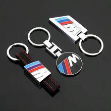 1pc M-Series Tri-Color Sport-Style Metal Keychain. Note: This Is A Functional Accessory, Not A Precision-Crafted Collectible; Minor Surface Imperfections May Exist On Some Units. Please Do Not Purchase If This Is A Concern. - Multicolor - View 3