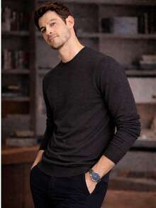 Men's Textured Knit Sweater In 5 Colors – Comfortable, Stylish, And Ideal For Autumn/Winter - Dark Grey - View 1