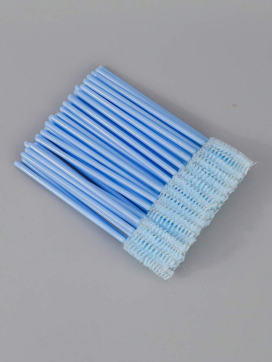 50/100/200pcs Mascara Brushes, Mascara Sticks, Makeup Brushes, Applicators, Eyelash Combs, Eyebrow Combs, Eyelash Spools, Mascara Sticks, Mascara Brushes, Eyebrow Spools, Used To Extend Eyelashes And Eyebrow Cosmetics Blue. - Multicolor - View 1