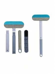 1pc 4-In-1 Pet Brush, Dual-Sided Felt Design, Washable And Easy To Clean, Suitable For Cleaning Pet Cat/Dog Hair, Carpets, Bedding, Clothes And Glass, Pet Cleaning Supplies - Multicolor - View 9