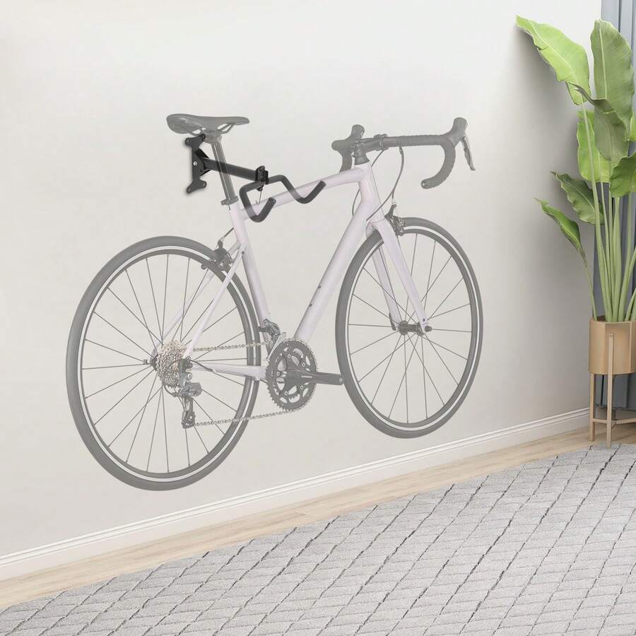 Wall Mounted Bike Holder Adjustable Angle Foldable Bicycle Hanger Heavy Duty Carbon Steel Storage Rack With Sponge Protection For Garage Home - Black - View 1