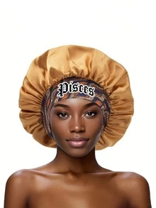 1 pieza Gorro de satén de unicolor con los 12 signos del zodíaco para mujer en color borgoña, adecuado para el hogar y el uso diario, gorro cómodo para el cuidado del cabello durante el sueño, estilo bohemio - Constelación Rojo Vino SM14 - Ver 6