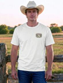 Cool Mi - Local Boy Outfitters Camo Dog Graphic T-Shirt, Front & Back Duck Camo Labrador Retriever Print, Men's 100% Cotton T-Shirt - 白色 - 查看 3