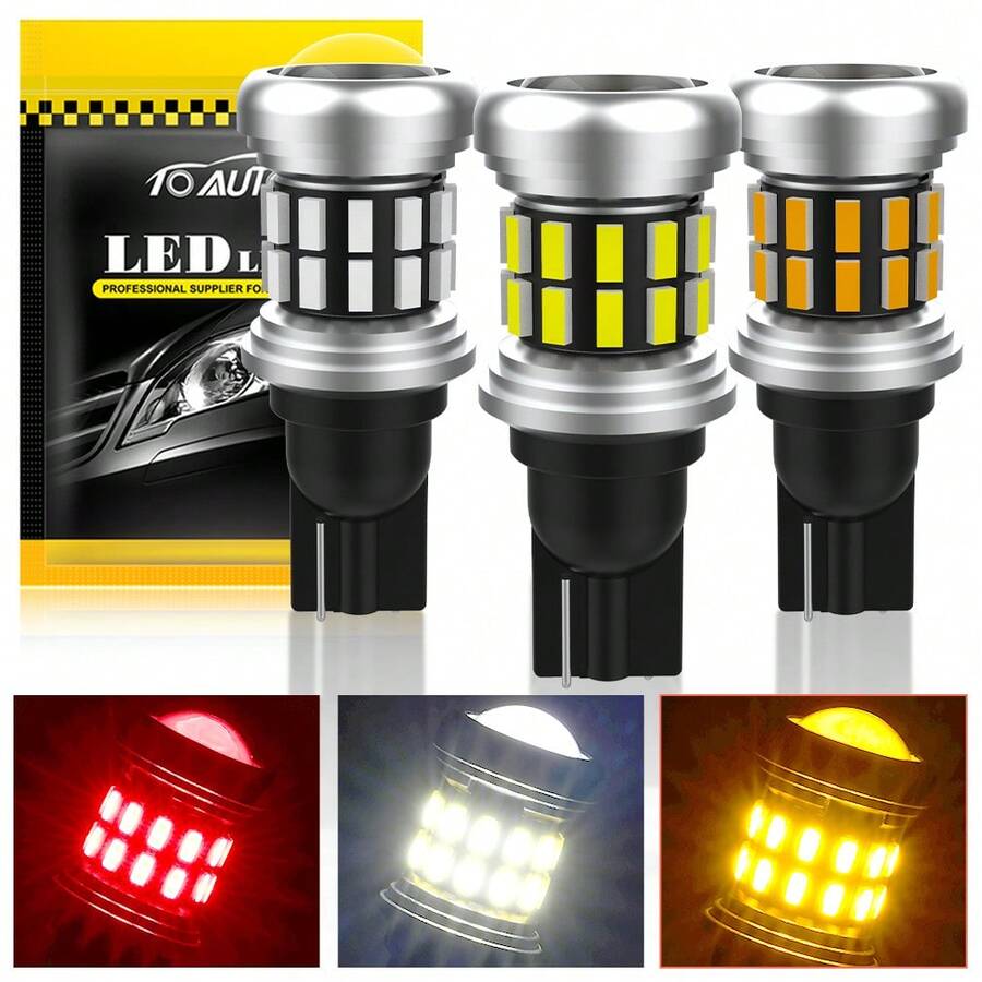 2 đèn LED lùi xe 921 912 T15, màu trắng/đỏ/vàng T16, đèn đỗ xe ô tô W16W, 3014SMD siêu sáng - T15 - Xem 1