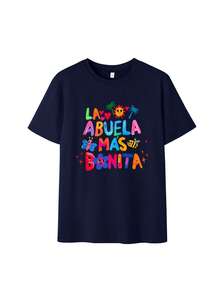 Custom Printed Short-Sleeved T-Shirt, Summer Features, Loose And Fitted, Suitable For All Body Types, The Cotton Fabric Is Soft And Breathable. - Navy Blue - View 2