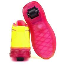 Tênis de Rodinha Infantil com LED 1 Roda Retrátil – A Febre das Crianças | Conforto, Estilo e Diversão (28 ao 37) - Pink e Amarelo - Visão 4