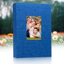 Album ảnh 4x6, bìa vải lanh tự thiết kế, dạng sách trượt, chứa được 300 ảnh 4x6, lý tưởng cho ảnh gia đình, ảnh cưới, ảnh em bé và ảnh kỳ nghỉ. - Nhiều màu - Xem 18