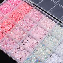 Juego decorativo de 24 cuadrículas de resina con strass, pinzas dobladas, lápiz de cera, pegamento para strass, kit asequible - A - Ver 5