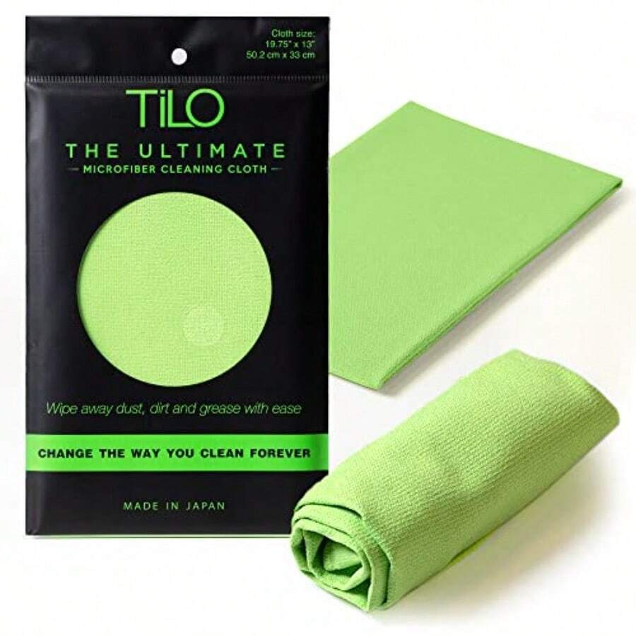 Kitchen Cleaning Paper And ClothTILO Microfiber Cleaning Cloth 19x13 Inch Ultra-Absorbent Reusable Soft Polishing Cloth For Dust Grease Dirt Non-Abrasive Green - Green - View 1