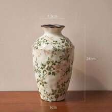 新款复古碎花陶瓷花瓶装饰，水培插花，高端乡村风装饰，客厅新中式风格 - 花瓶 - 查看 11