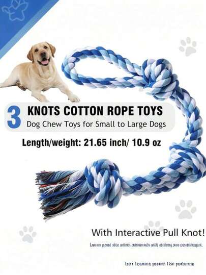 Dog Tug Toy, Heavy Duty Extra Long Tug-Of-War Rope Toy With Knots - Super Thick Anti-Bite Rope For Large And Medium Dogs - Aggressive Chewers, Heavy Chewers, Puppy Teething - Interactive Fetch, Obstacle Course, Training - Durable Pet Chew Toy For Jaw Exercise And Dental Health - Ideal For Labradors, German Shepherds, Huskies - Indoor/Outdoor Play, Dog Play Rope, Large Rope For Dogs, Dog Chew Rope