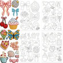 Water-Soluble Self-Adhesive Cute Embroidery Pattern Clothing Accessories Transfer Stickers, Strawberry, Cherry, Ice Cream Pre-Printed Water-Soluble Embroidery Stickers, Suitable For Beginners To DIY Embroidery Patterns On Clothes - A - View 14