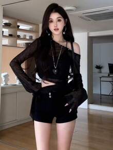 Women Tops - Black - View 4